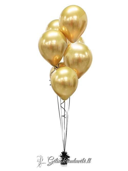 Chrominio aukso 30cm. balionas su heliu nuotrauka 0