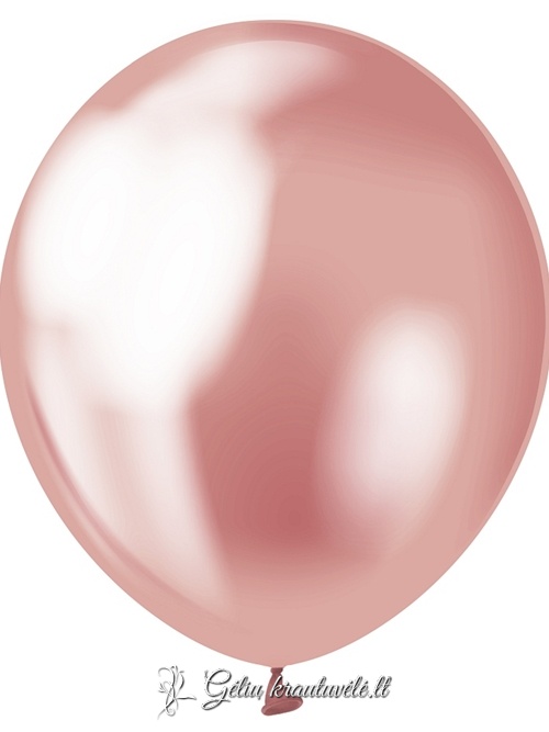 Rožiniai chrominiai 30cm. balionai su heliu nuotrauka 1