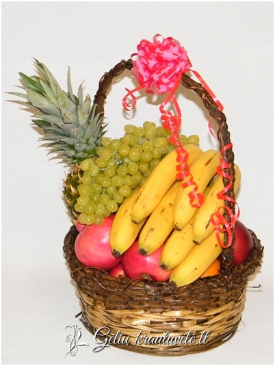 Vaisių krepšelis su ananasu 02 nuotrauka 1